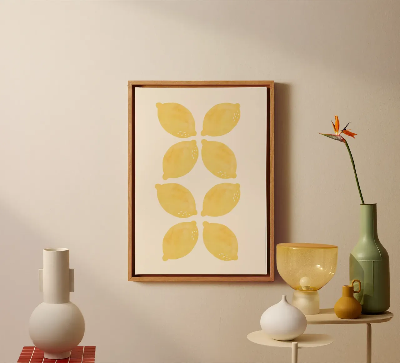 Lemons: Fresh, Zesty, and Full of Life | Citrus Fruit Print tela con Cornice a cassetta da PrintCessStudio