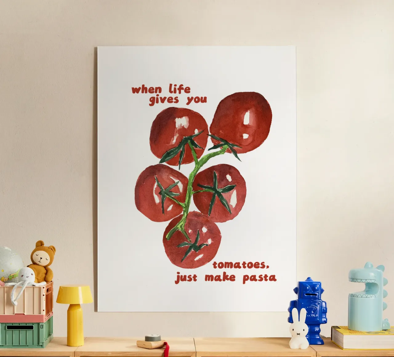 Quando la vita ti dà i pomodori, fai la pasta - Citazione plexiglass da Peaches Art Prints