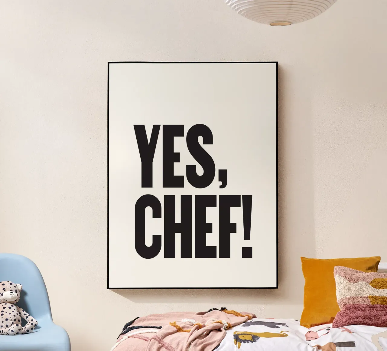 Sì, Chef! - Citazione dalla cucina plexiglass da Peaches Art Prints