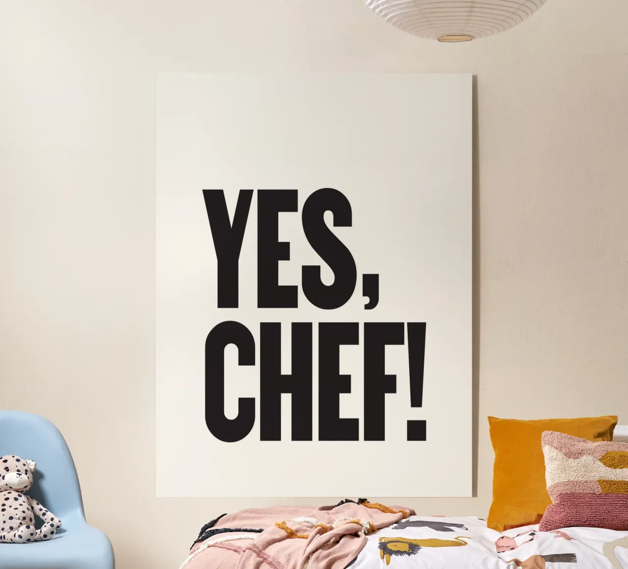 Sì, Chef! - Citazione dalla cucina plexiglass da Peaches Art Prints