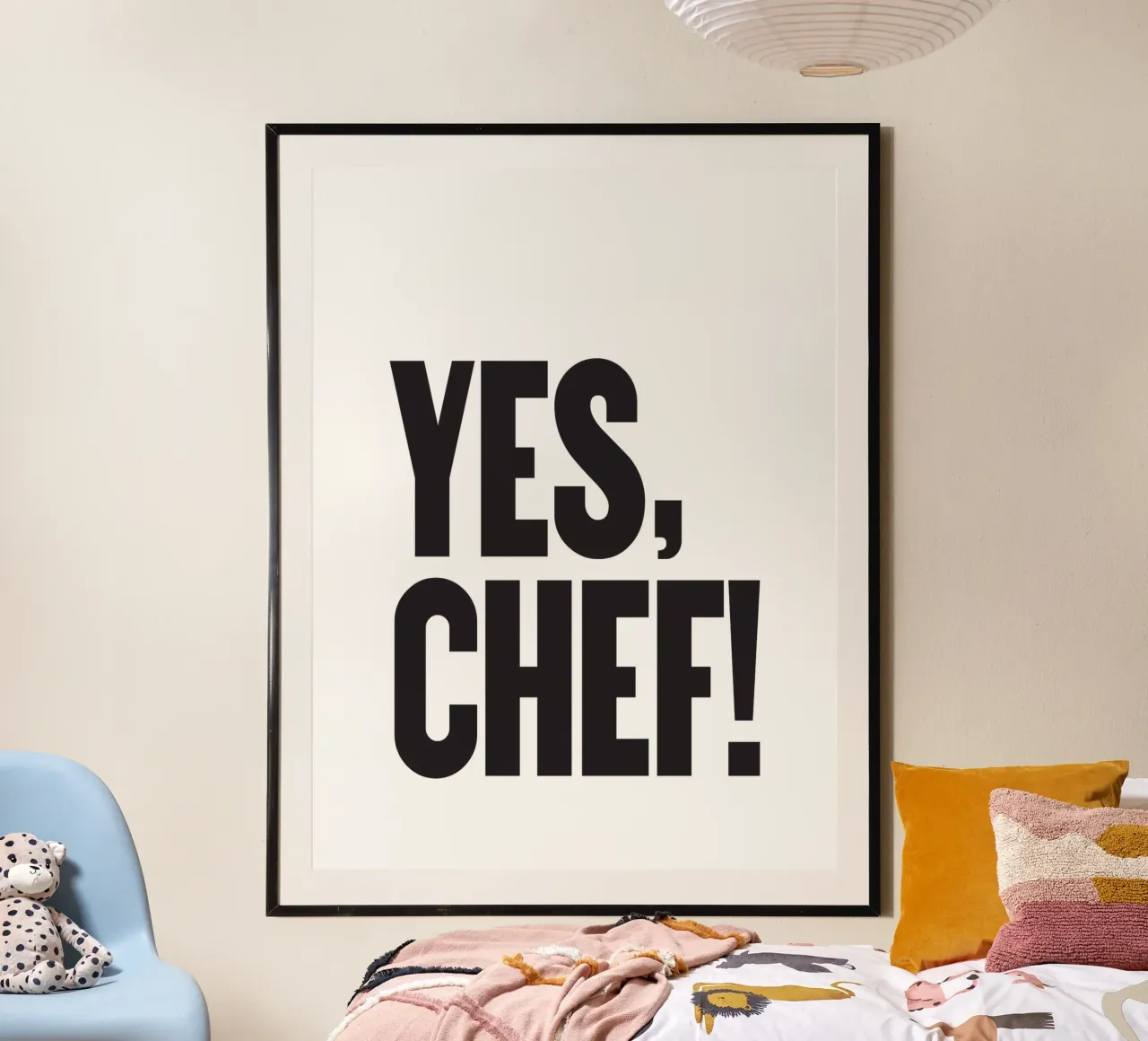 Sì, Chef! - Citazione dalla cucina carta hahnemühle da Peaches Art Prints