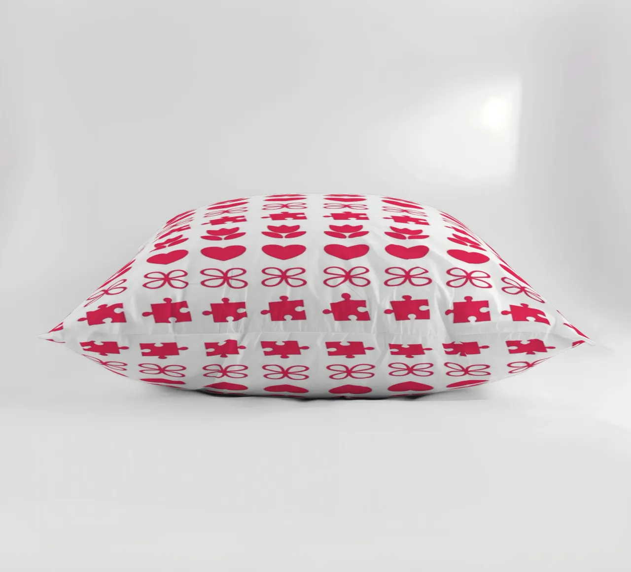 Valentine's Day design. Repeated pattern with love symbols decorative cushion by CreatedbySon