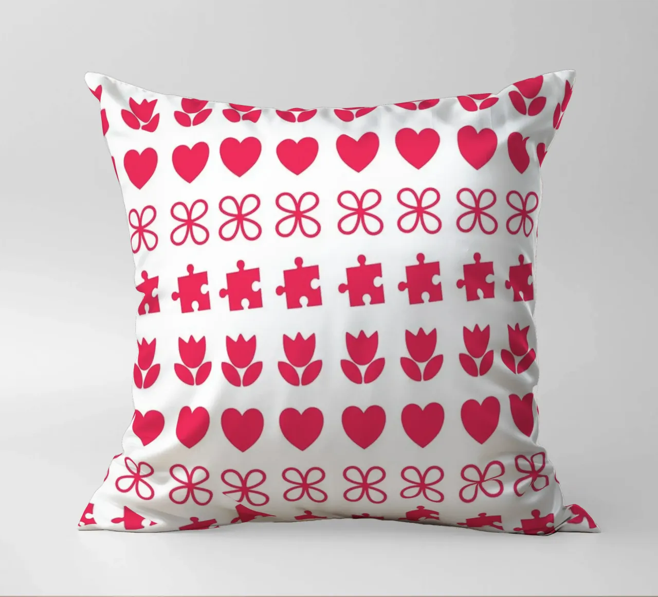 Valentine's Day design. Repeated pattern with love symbols decorative cushion by CreatedbySon