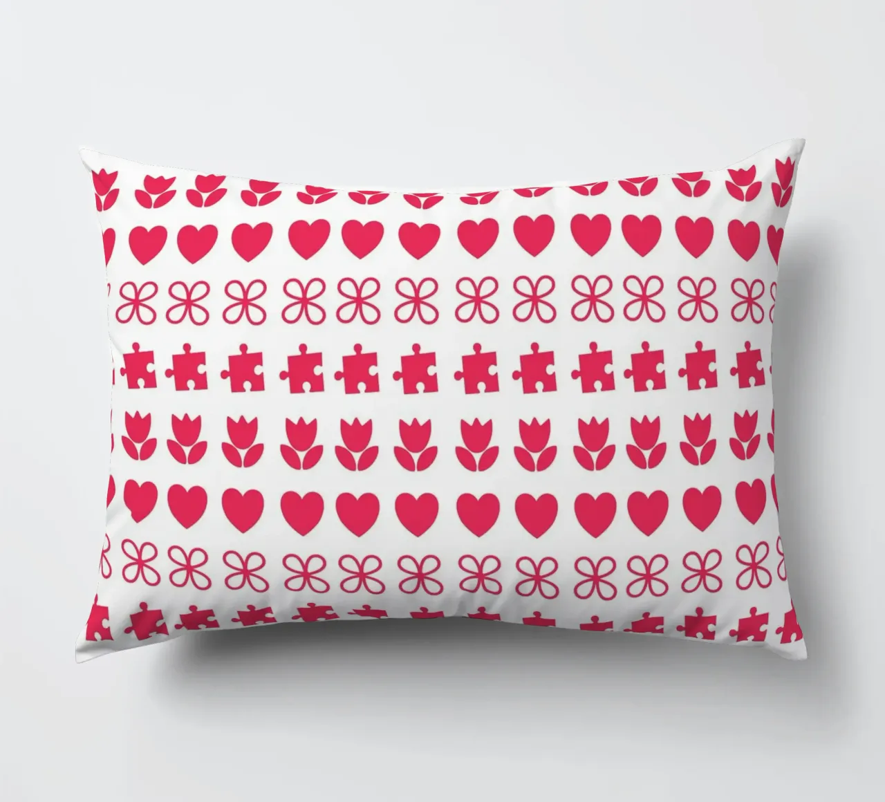 Valentine's Day design. Repeated pattern with love symbols decorative cushion by CreatedbySon