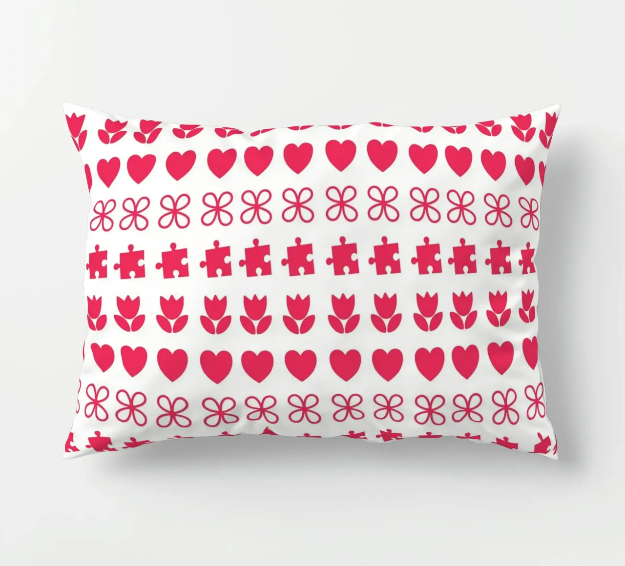 Valentine's Day design. Repeated pattern with love symbols decorative cushion by CreatedbySon