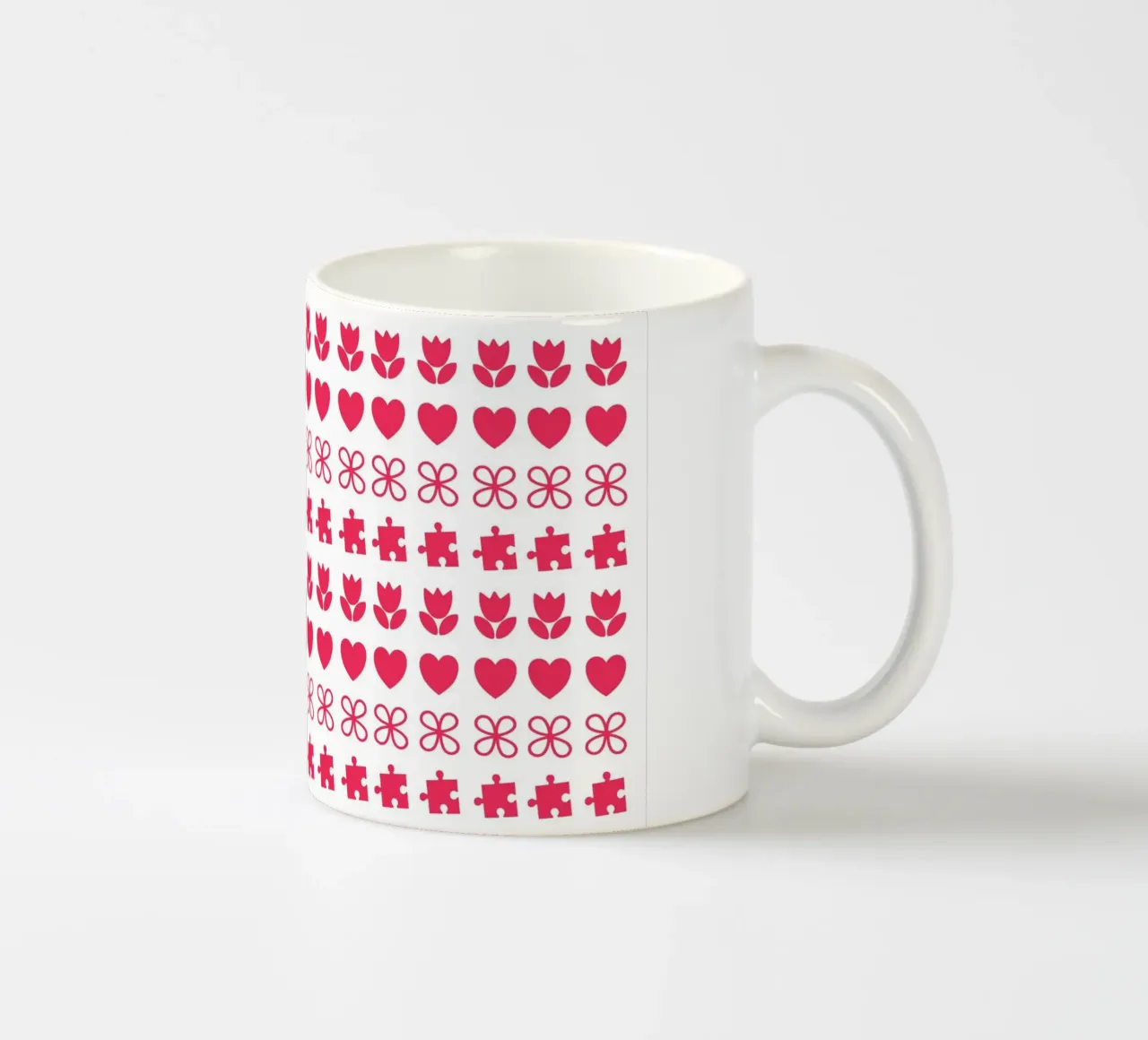 Valentine's Day design. Repeated pattern with love symbols ceramic mug by CreatedbySon