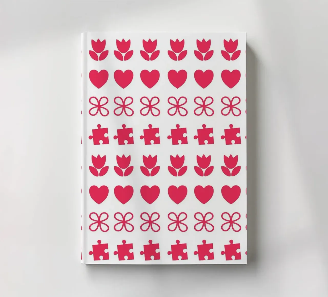 Valentine's Day design. Repeated pattern with love symbols notebook by CreatedbySon