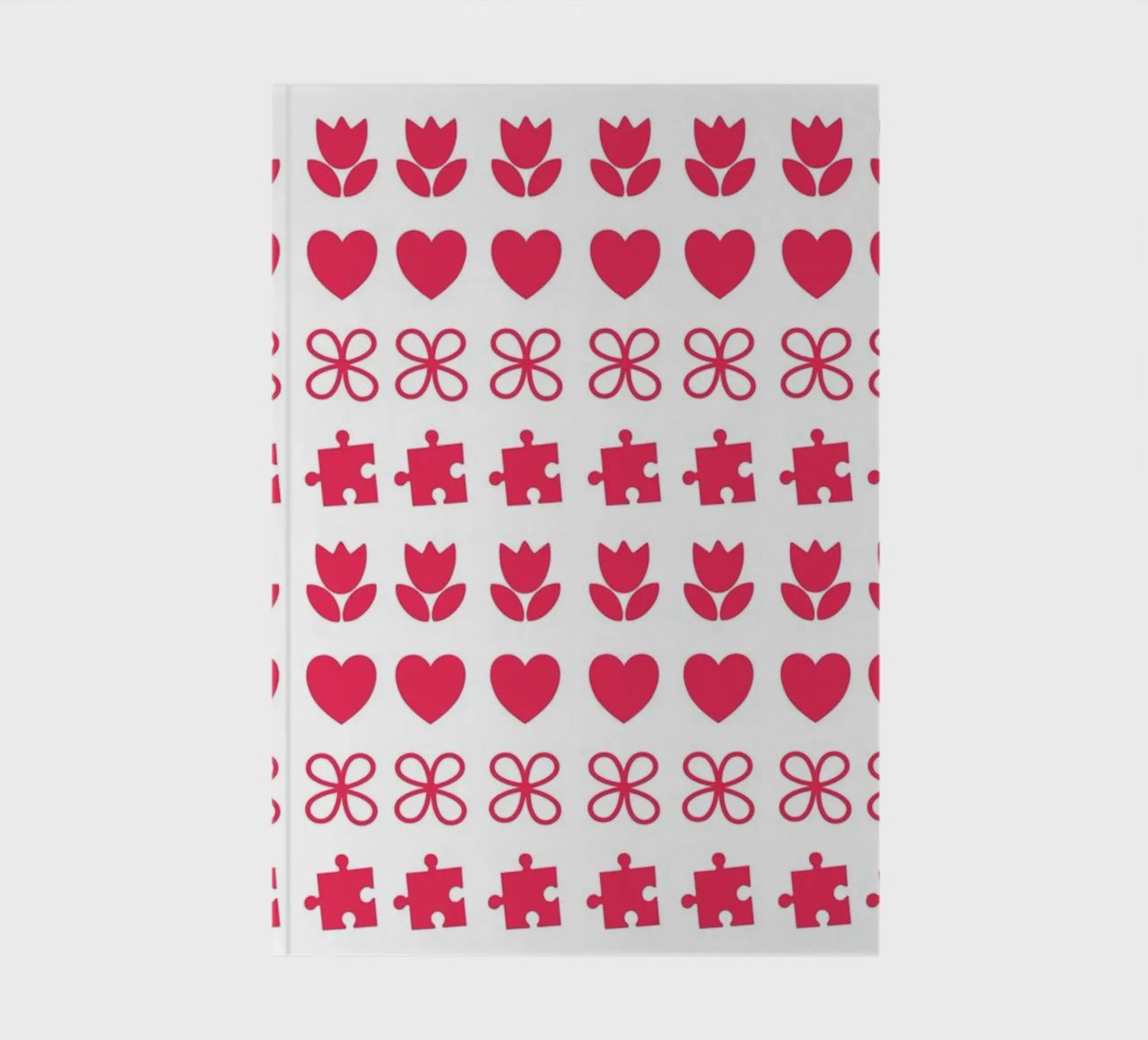 Valentine's Day design. Repeated pattern with love symbols notebook by CreatedbySon