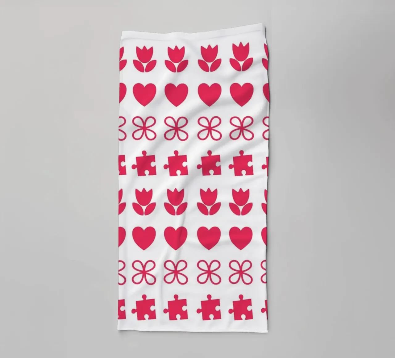 Valentine's Day design. Repeated pattern with love symbols towel by CreatedbySon