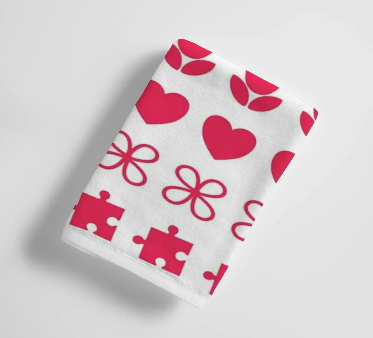 Valentine's Day design. Repeated pattern with love symbols towel by CreatedbySon