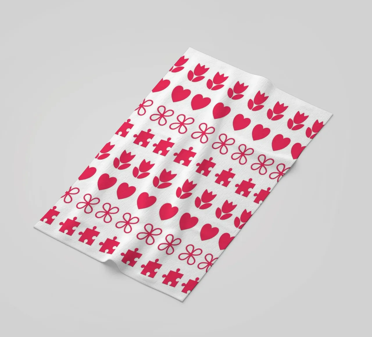 Valentine's Day design. Repeated pattern with love symbols beach towel by CreatedbySon