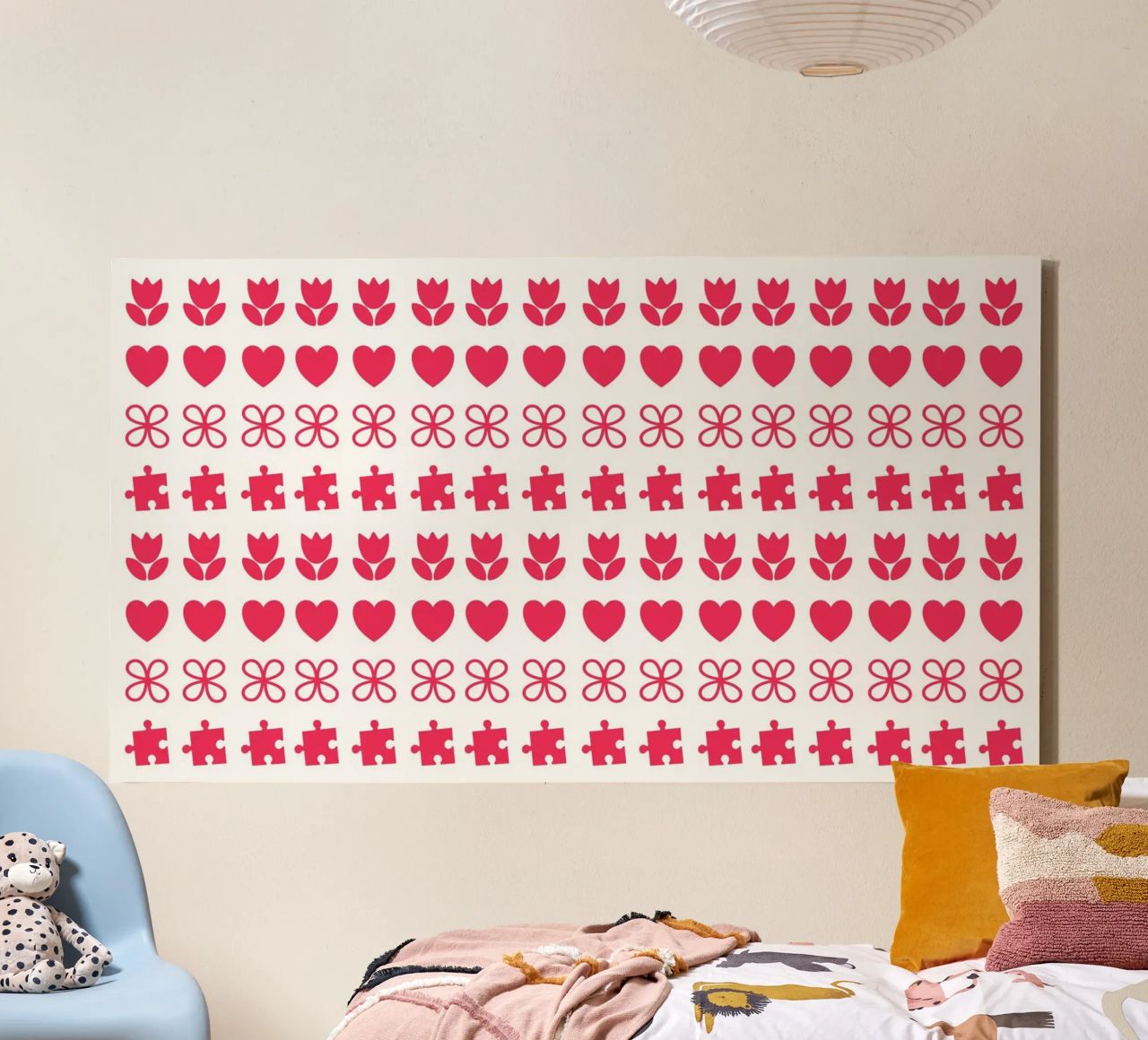Valentine's Day design. Repeated pattern with love symbols canvas by CreatedbySon