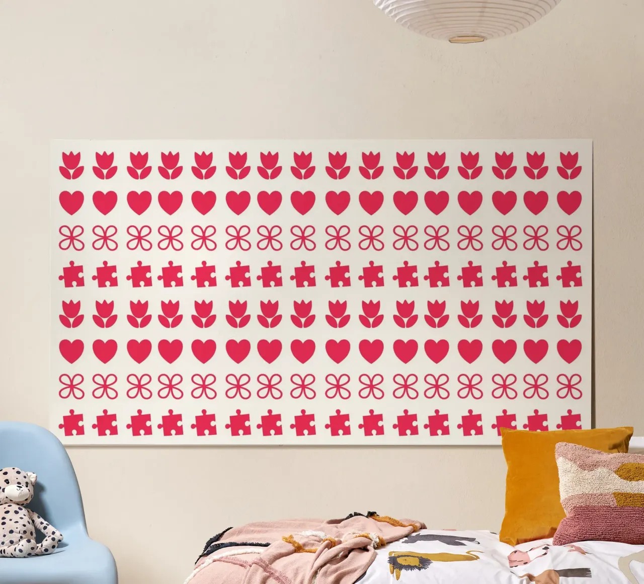 Valentine's Day design. Repeated pattern with love symbols hahnemühle by CreatedbySon