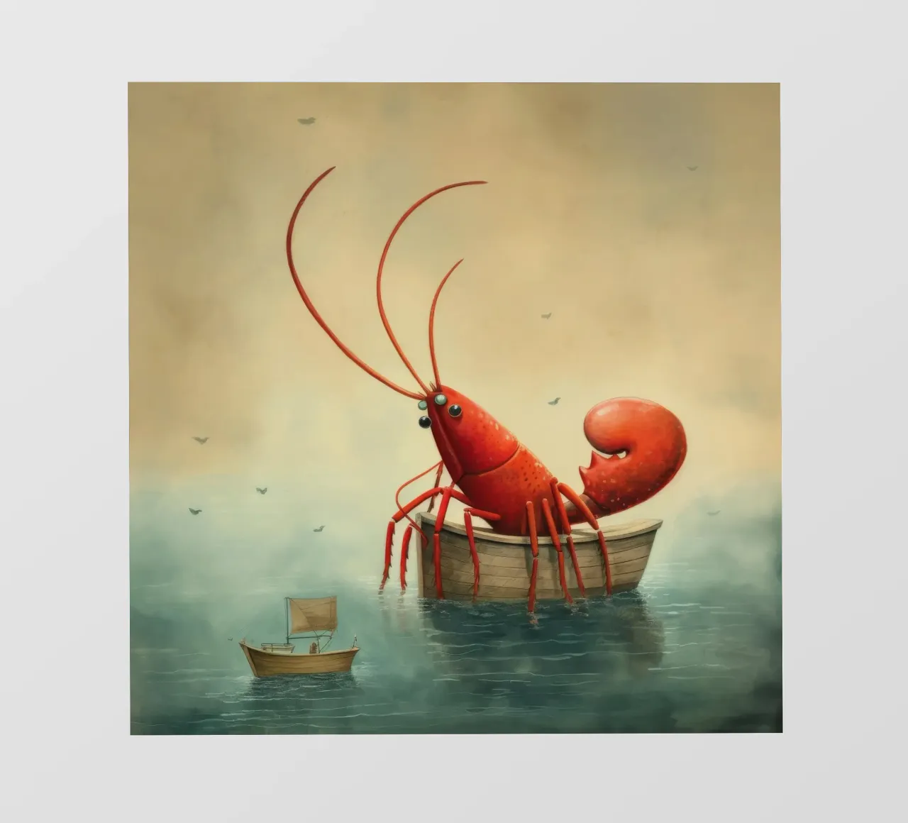 Minimal Lobster 2 backlit film by Minimal Animal Art