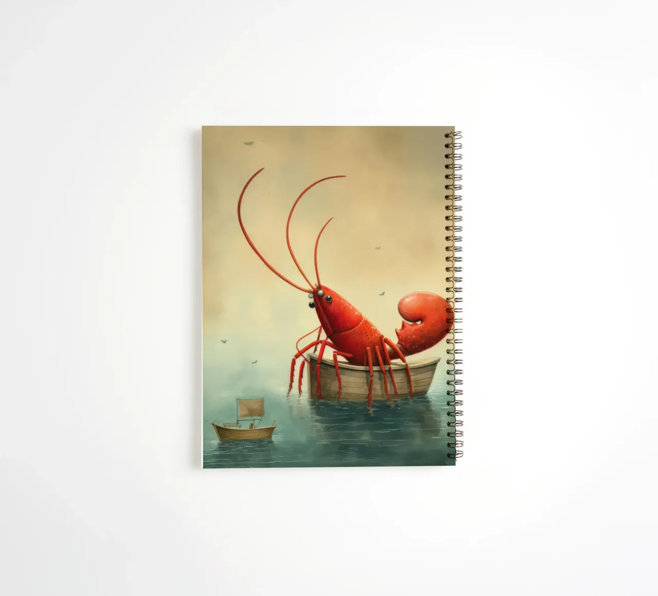Minimal Lobster 2 spiral notebook by Minimal Animal Art