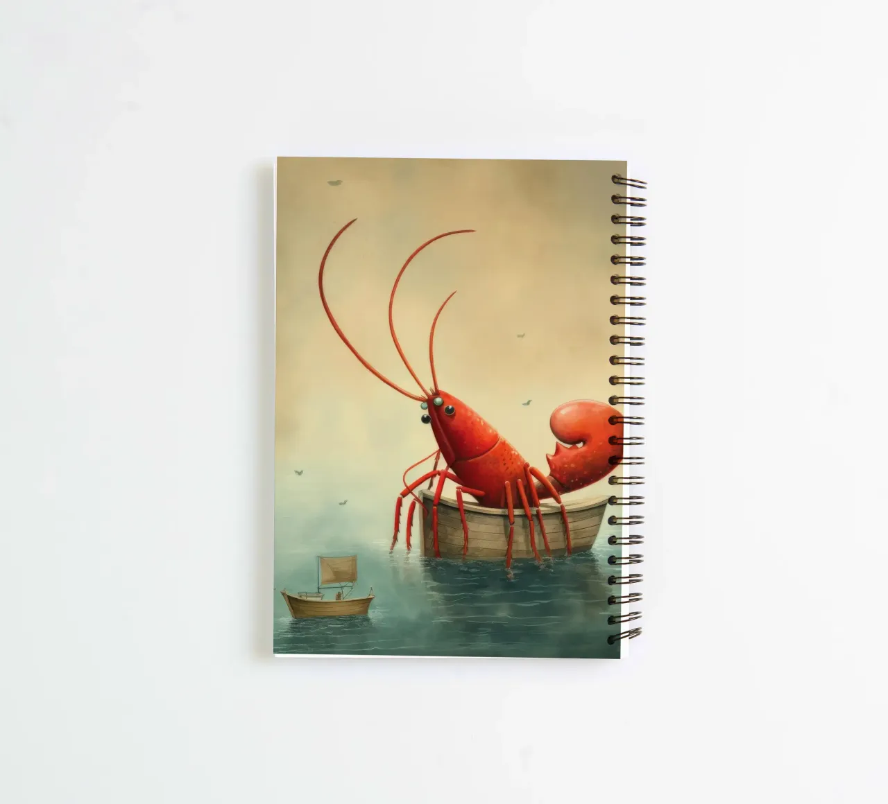 Minimal Lobster 2 spiral notebook by Minimal Animal Art