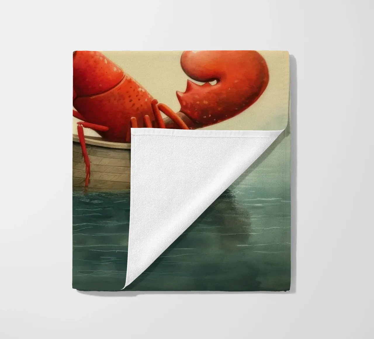 Minimal Lobster 2 beach towel by Minimal Animal Art
