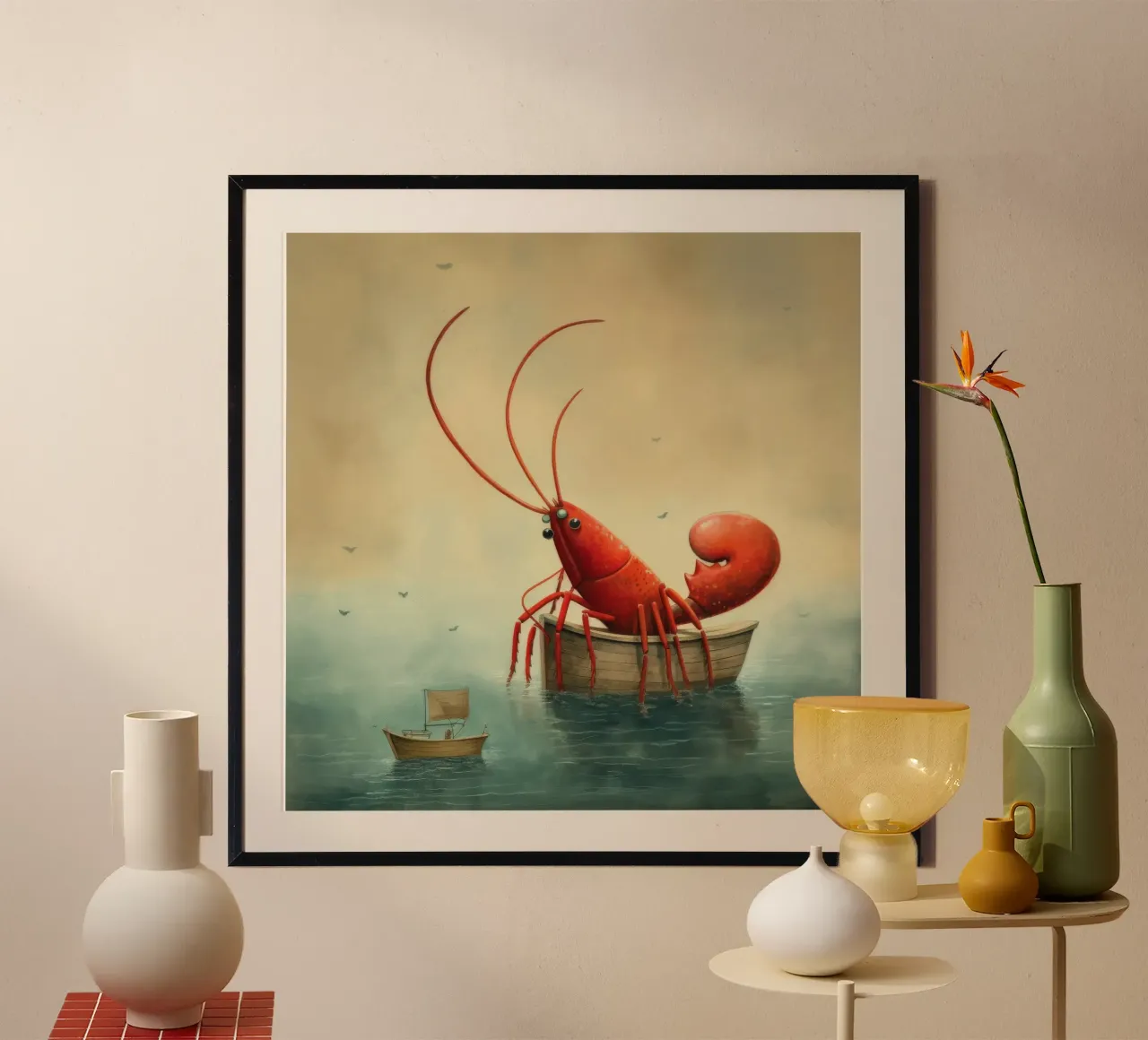 Minimal Lobster 2 hahnemühle by Minimal Animal Art