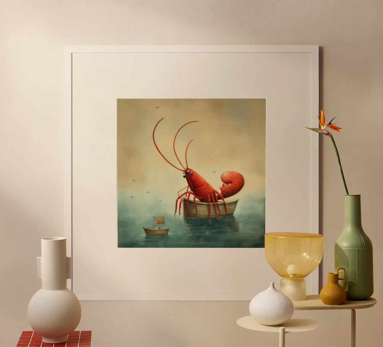 Minimo Lobster poster da Minimal Animal Art