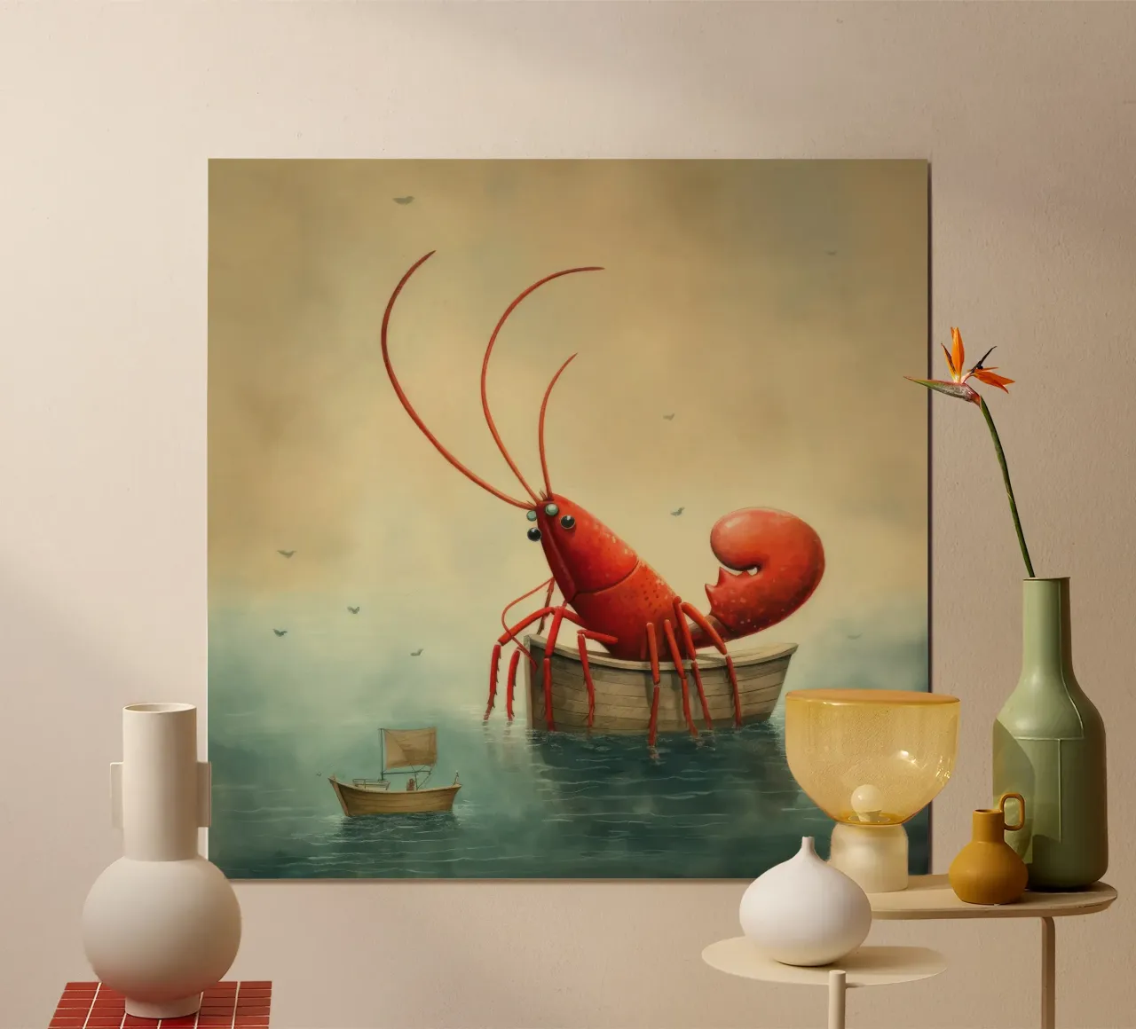 Minimal Lobster 2 hahnemühle by Minimal Animal Art
