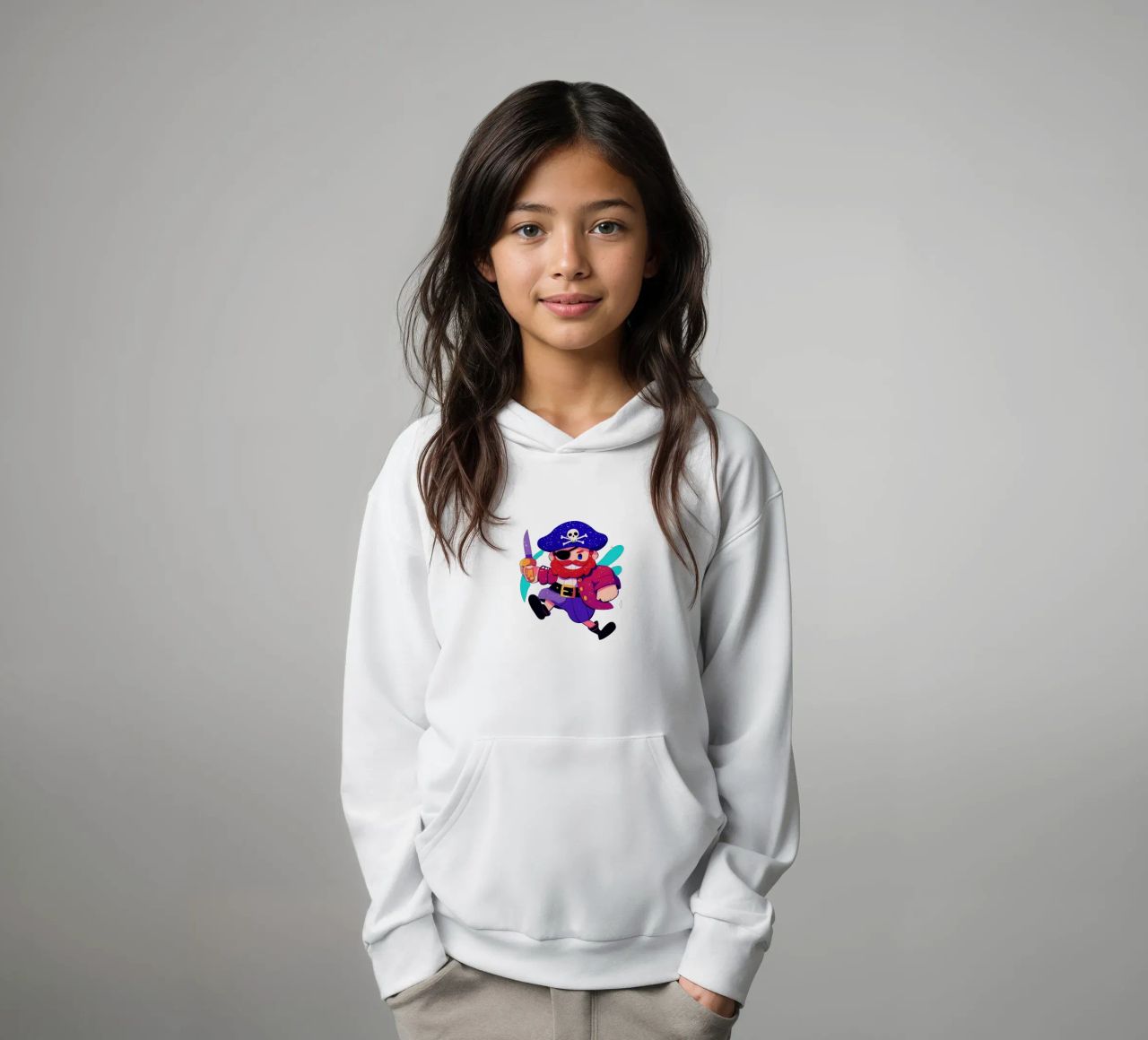 Piraten Cartoon Illustratie Nu Trending kinder hoodie van Urban Life