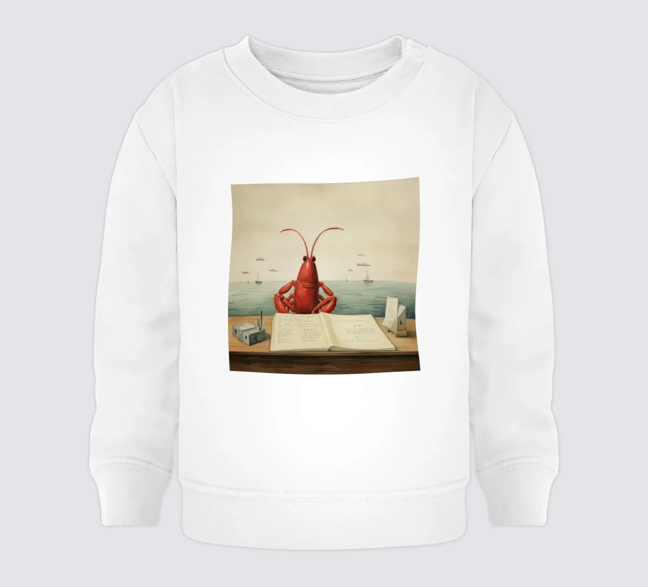 Aragosta minima 3 felpa neonato da Minimal Animal Art