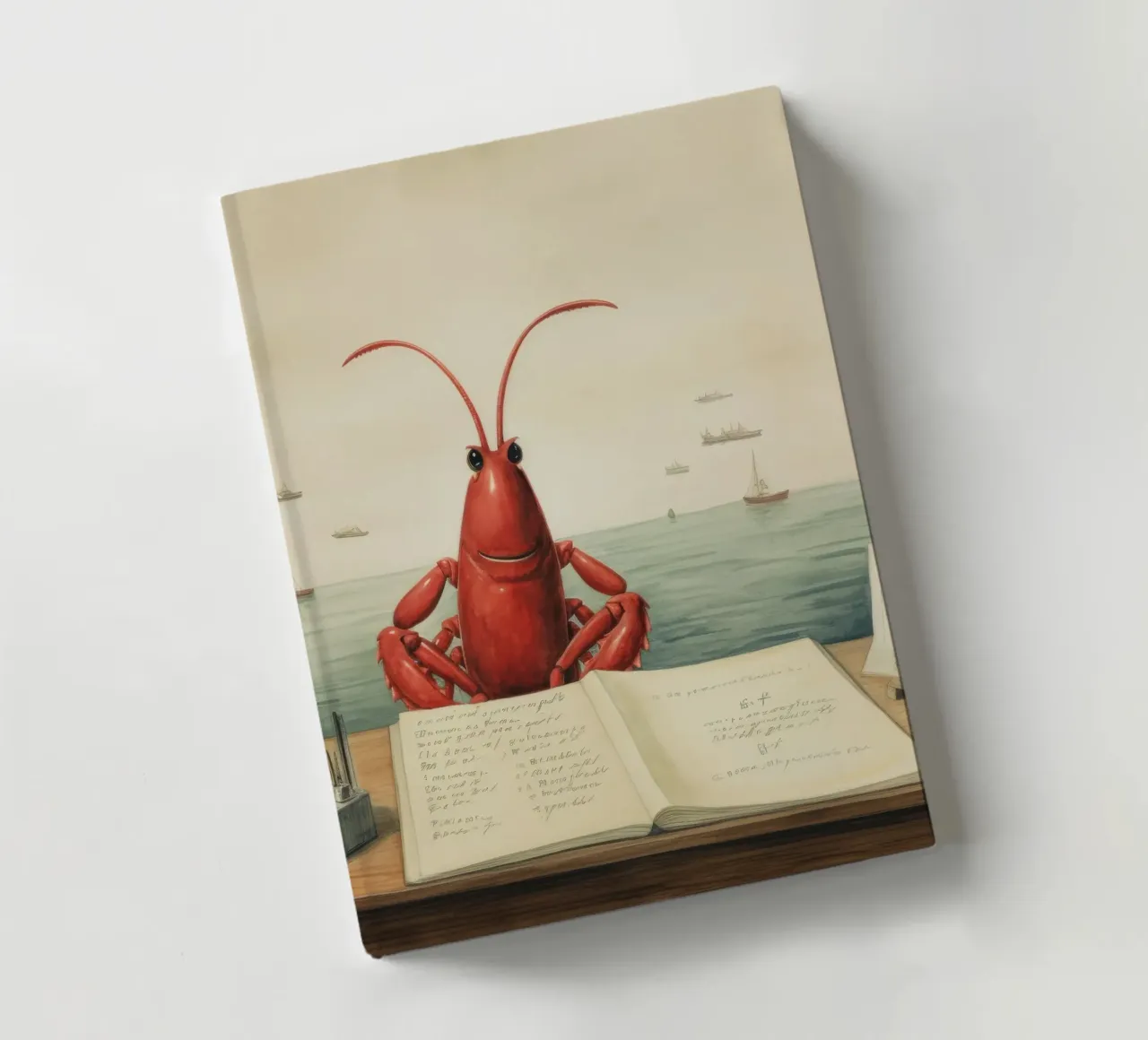 Minimal Lobster 3 notebook by Minimal Animal Art