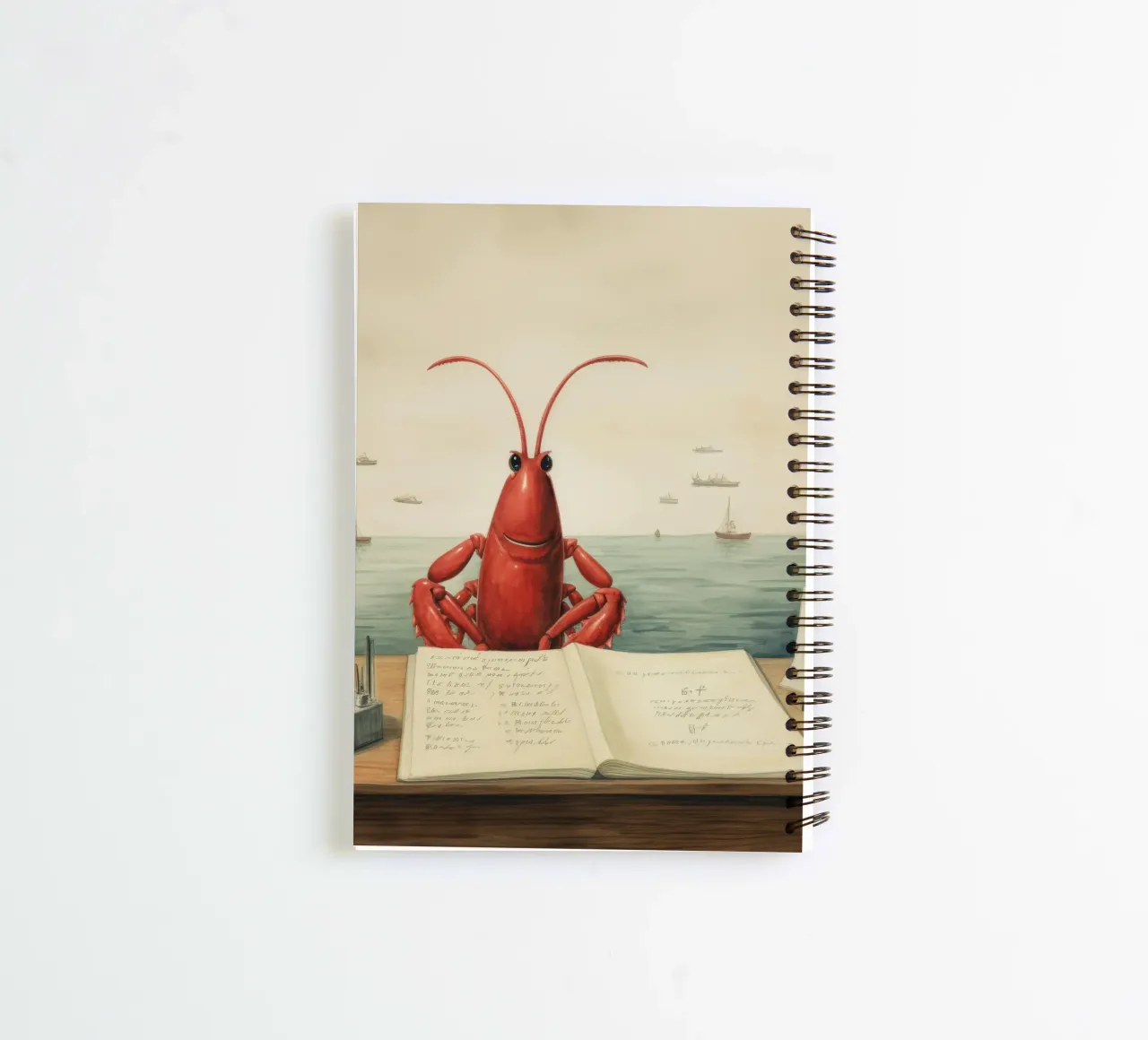 Homard minimal 3 carnet à spirale de Minimal Animal Art