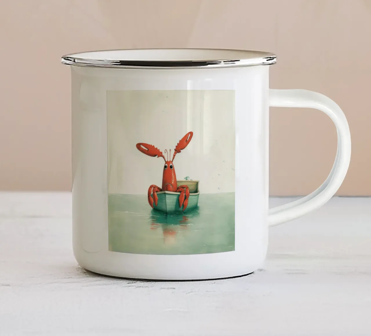 Aragosta minima 4 tazza in smalto da Minimal Animal Art