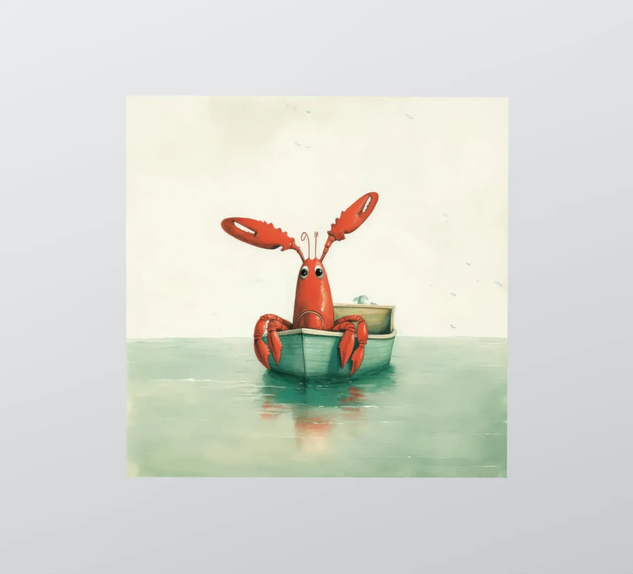 Homard minimal 4 autocollant de Minimal Animal Art