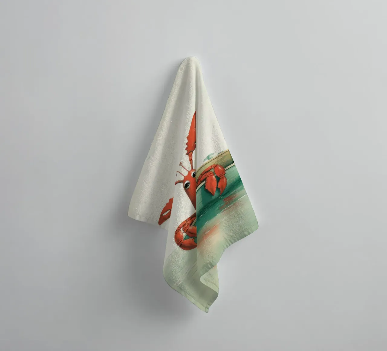 Minimal Lobster 4 towel by Minimal Animal Art