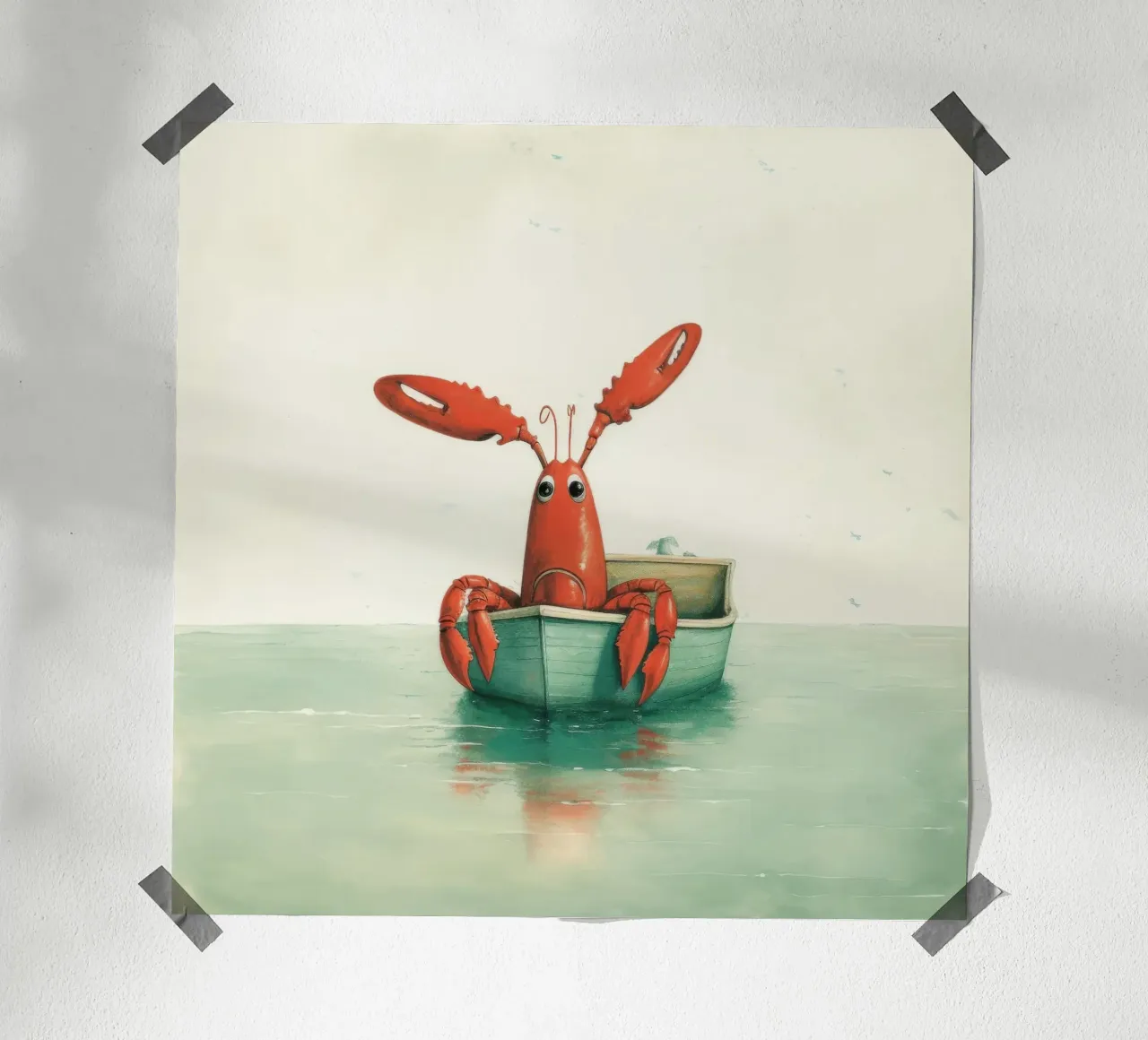 Minimal Lobster 4 hahnemühle by Minimal Animal Art
