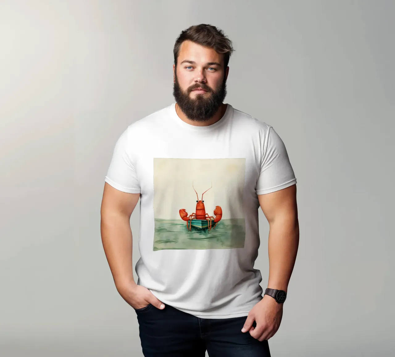 Minimal Lobster 1 t-shirt by Minimal Animal Art