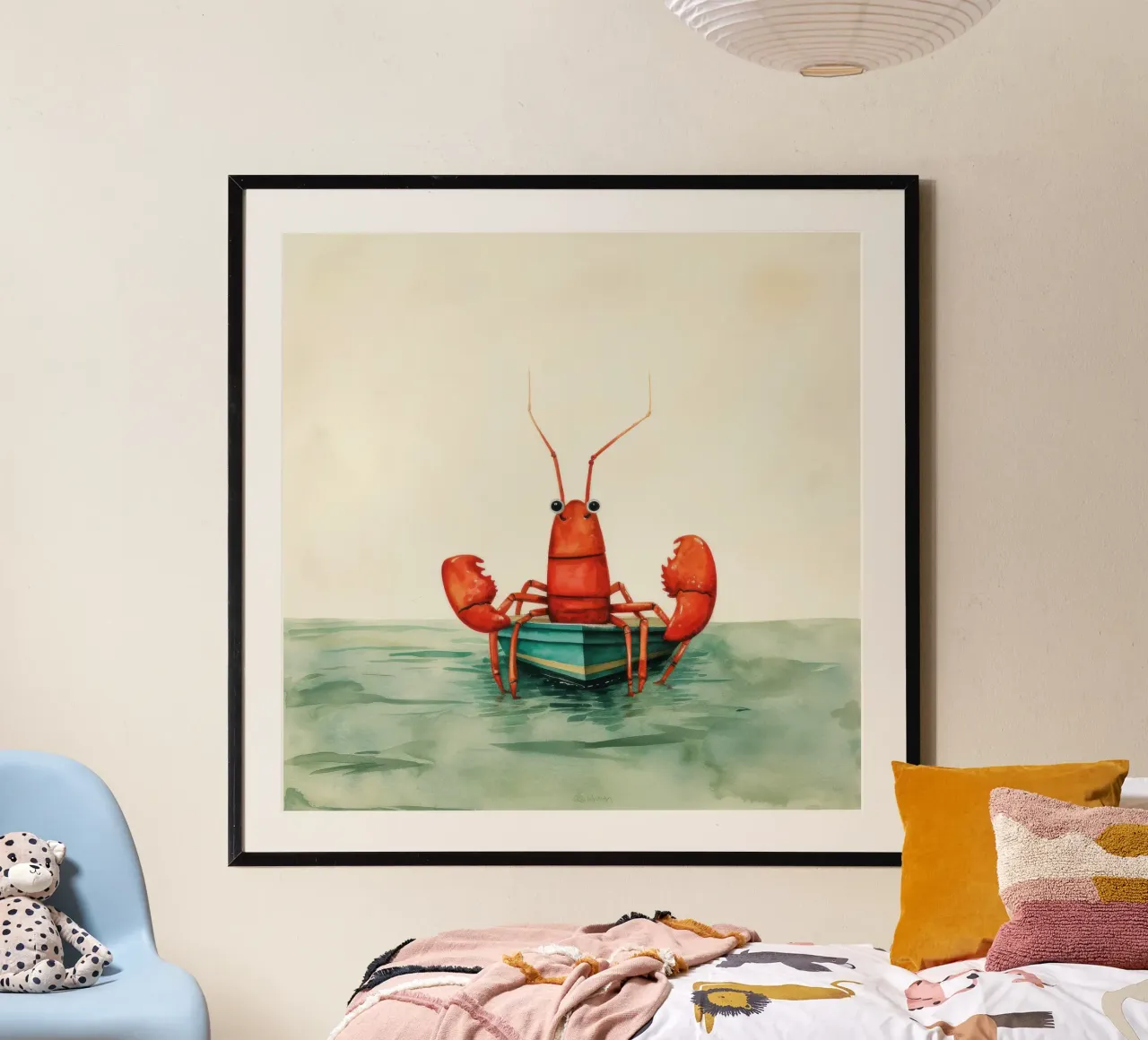 Minimal Lobster 1 hahnemühle by Minimal Animal Art