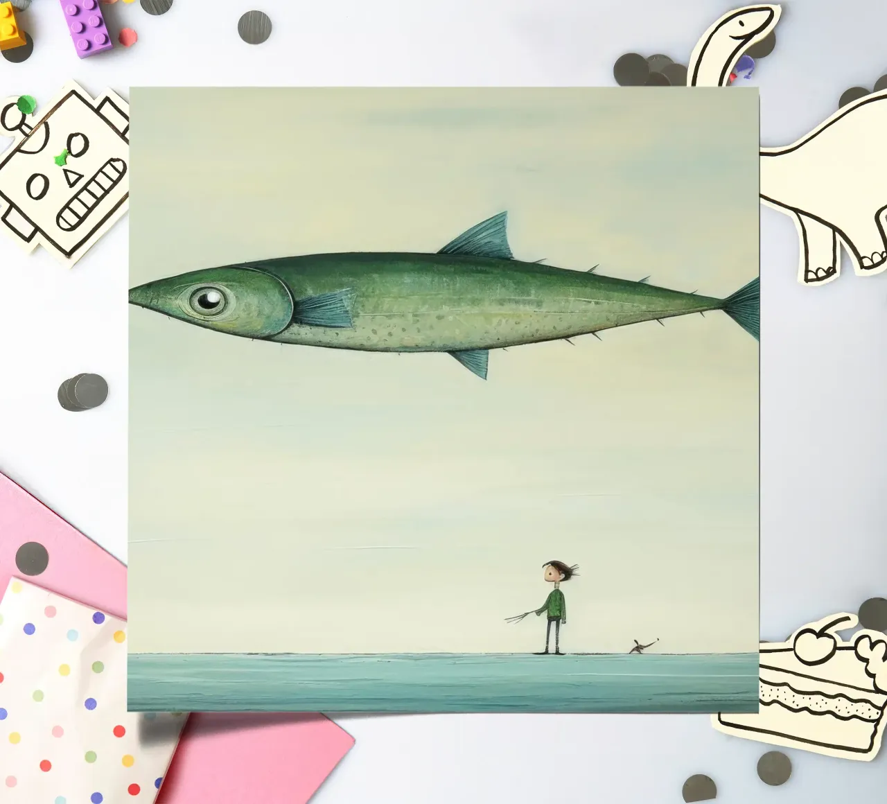 Minimum Mackerel sticker sheet by Minimal Animal Art