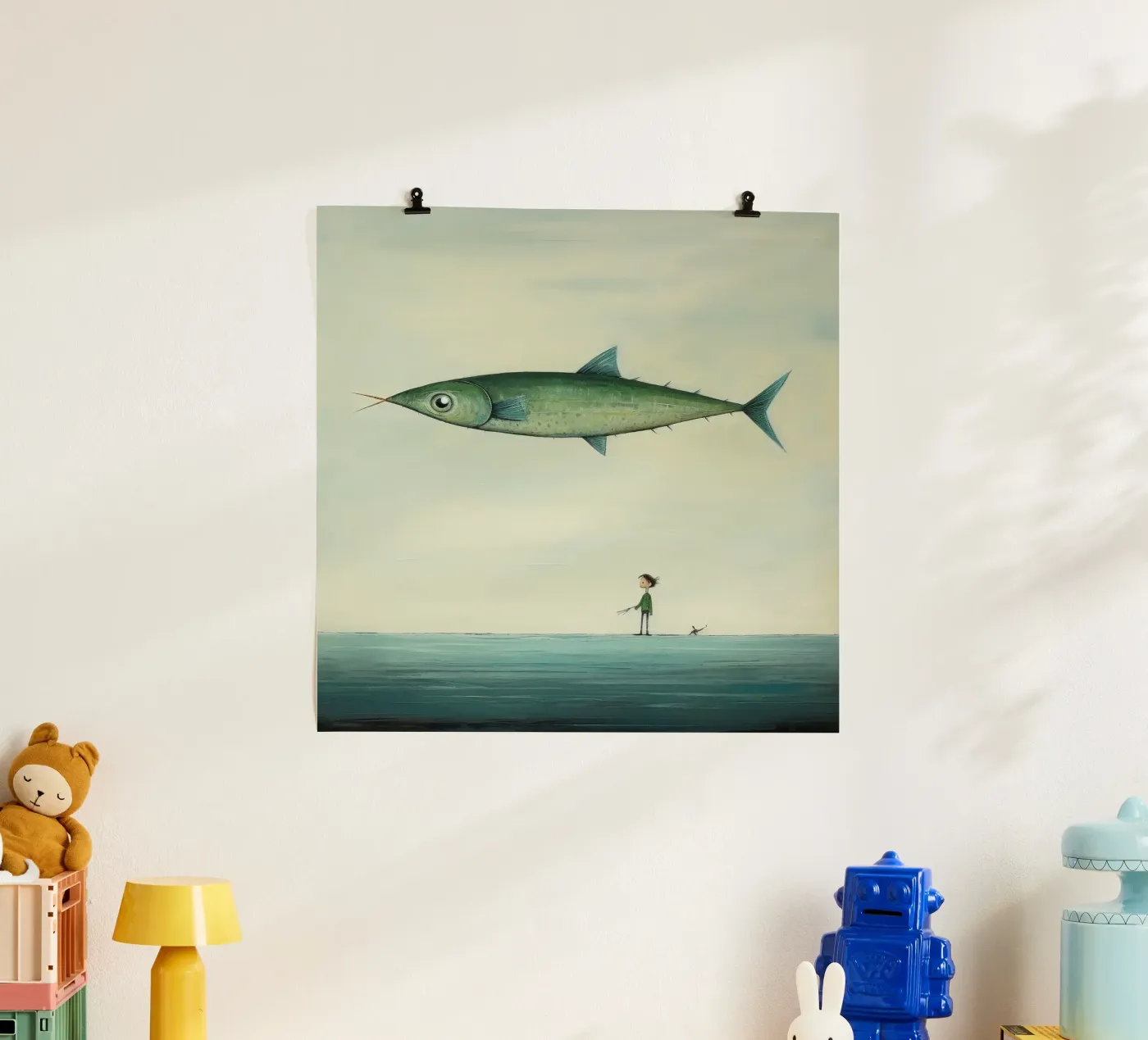 Minimum Mackerel poster da Minimal Animal Art