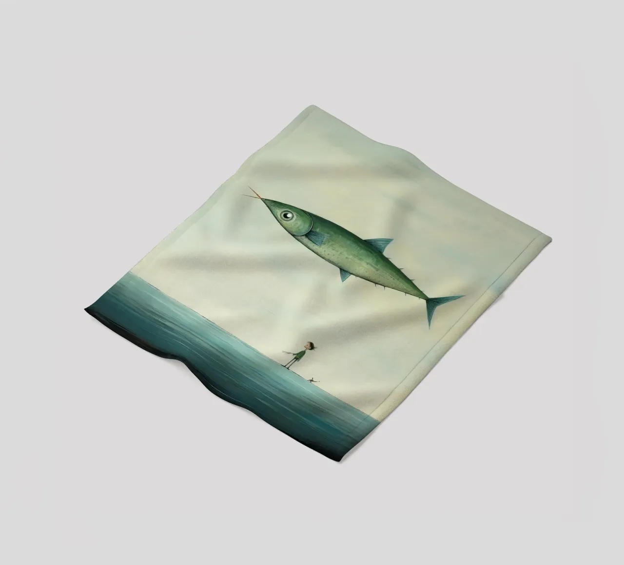 Minimal Makrele Fleecedecke von Minimal Animal Art