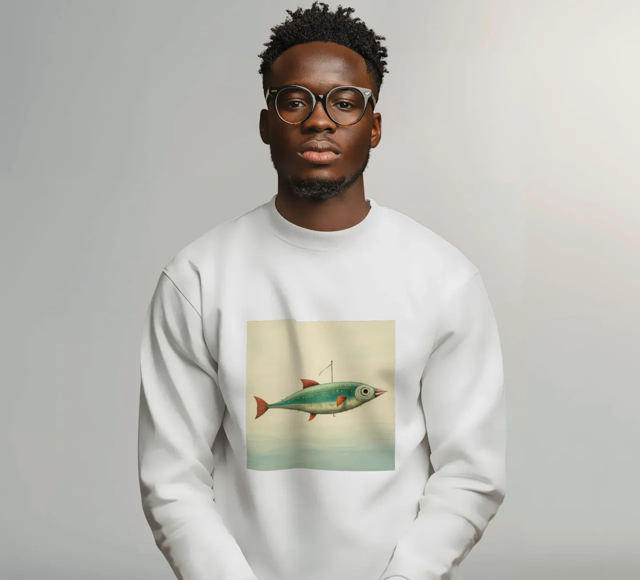 Minimum Makreel 4 sweatshirt van Minimal Animal Art