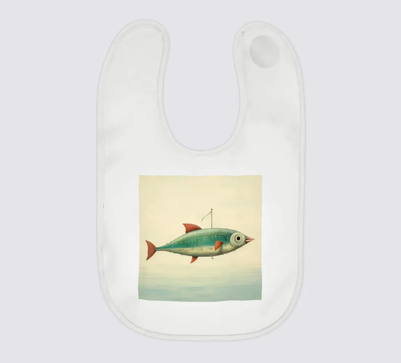 Minimaal makreel baby slabbetje van Minimal Animal Art