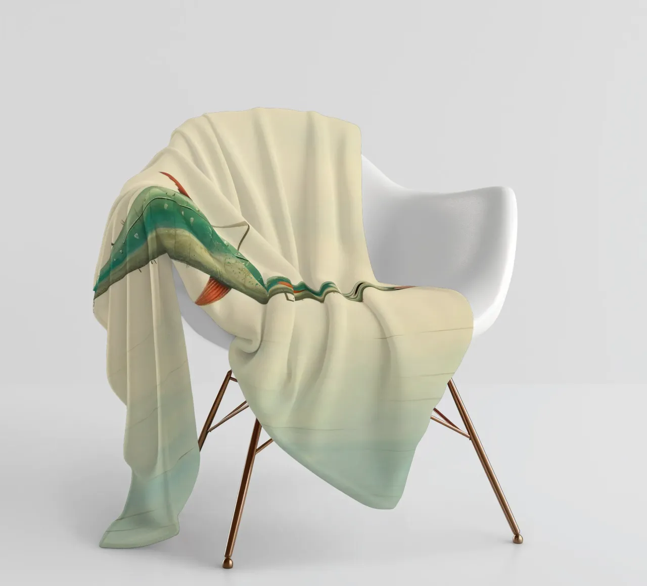 Minimal Makrele Fleecedecke von Minimal Animal Art