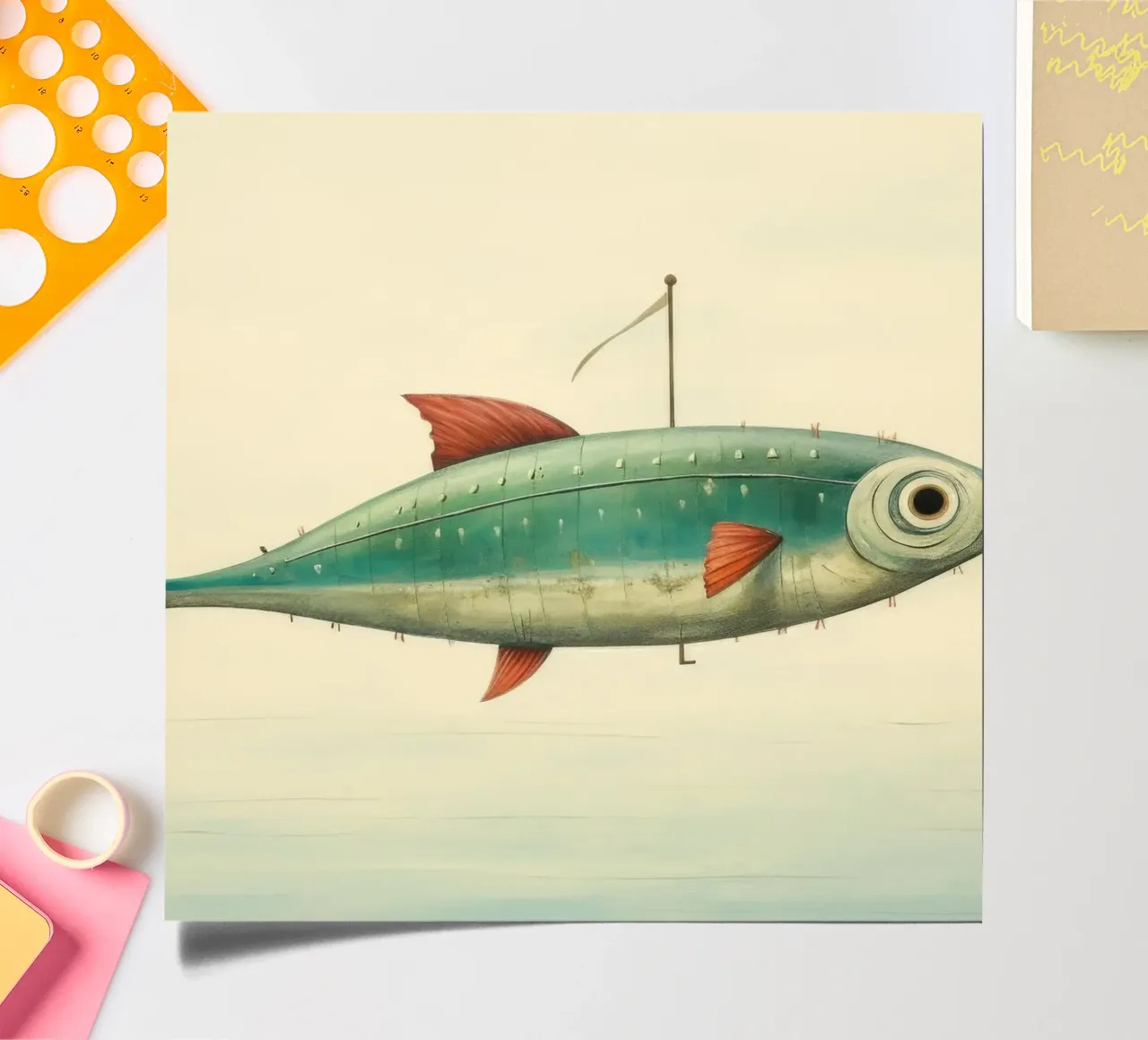 Minimum Mackerel sticker sheet by Minimal Animal Art