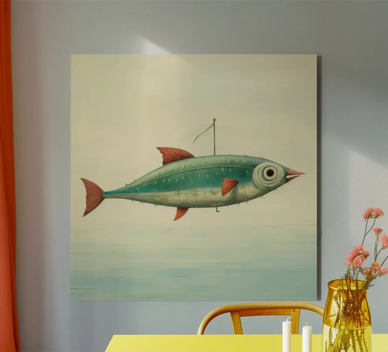 Sgombro minimo 4 alluminio dibond da Minimal Animal Art