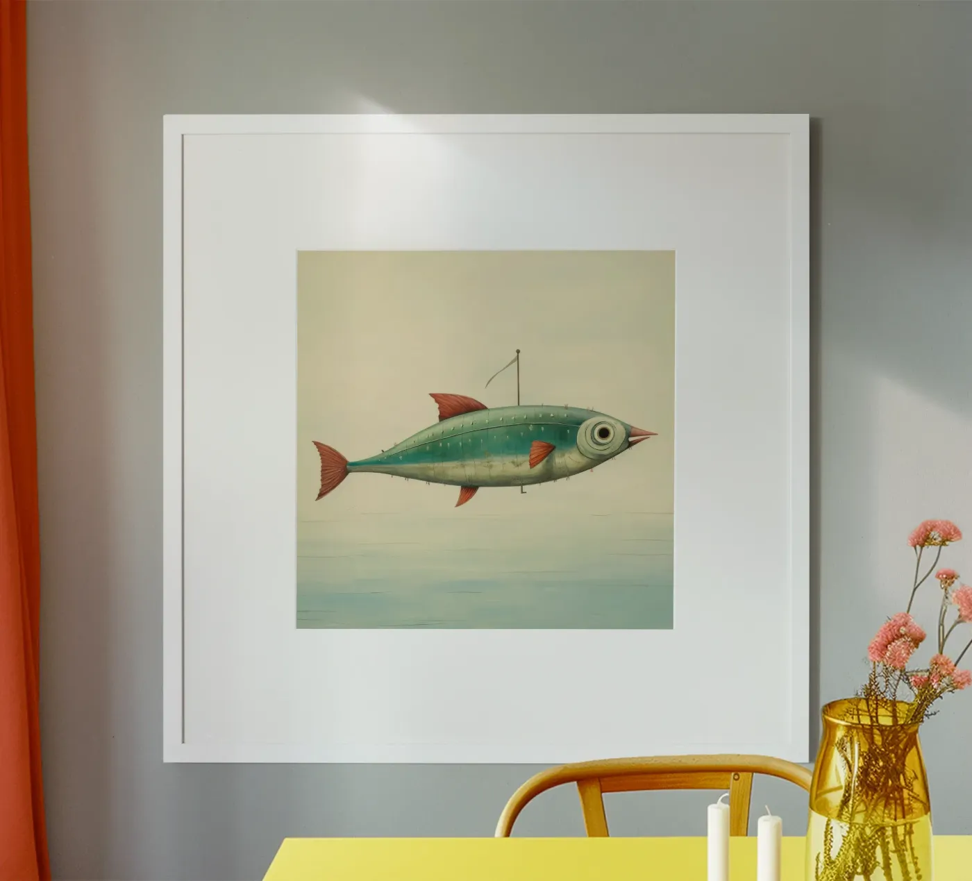 Minimum Mackerel Poster von Minimal Animal Art