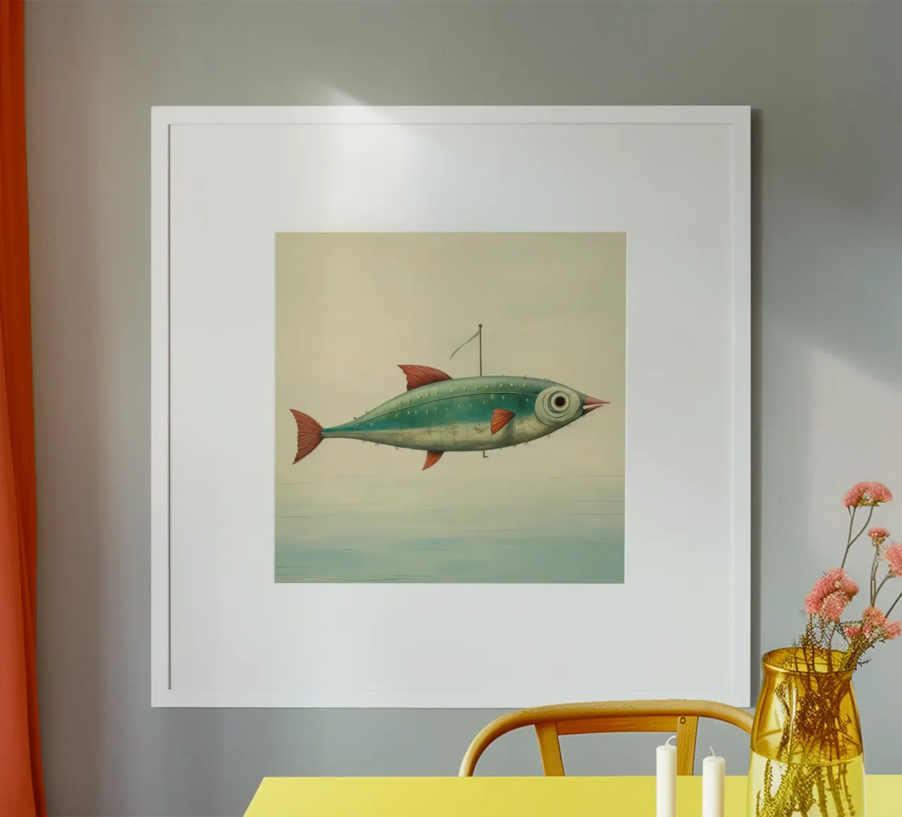 Minimum Mackerel poster by Minimal Animal Art