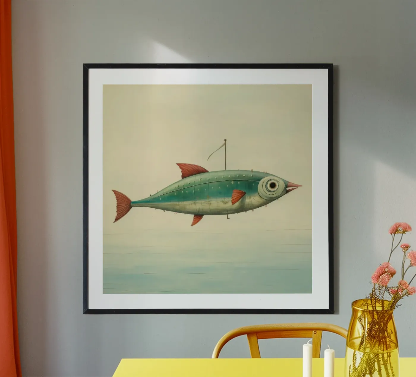 Minimum Mackerel Poster von Minimal Animal Art