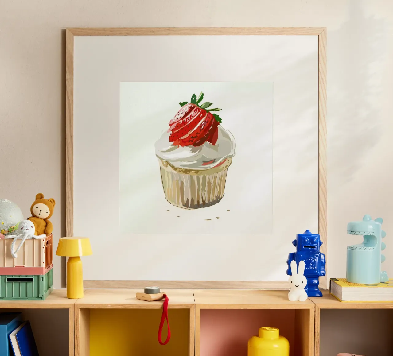 Cupcake poster con telaio in legno da Kateřina Bažantová