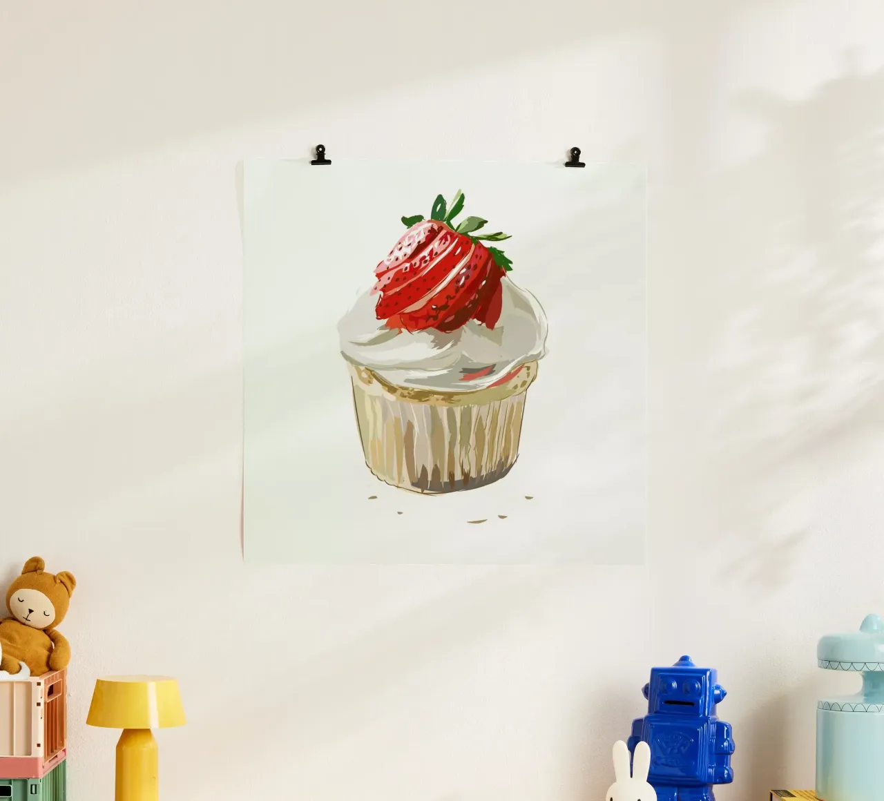 Cupcake poster con telaio in legno da Kateřina Bažantová