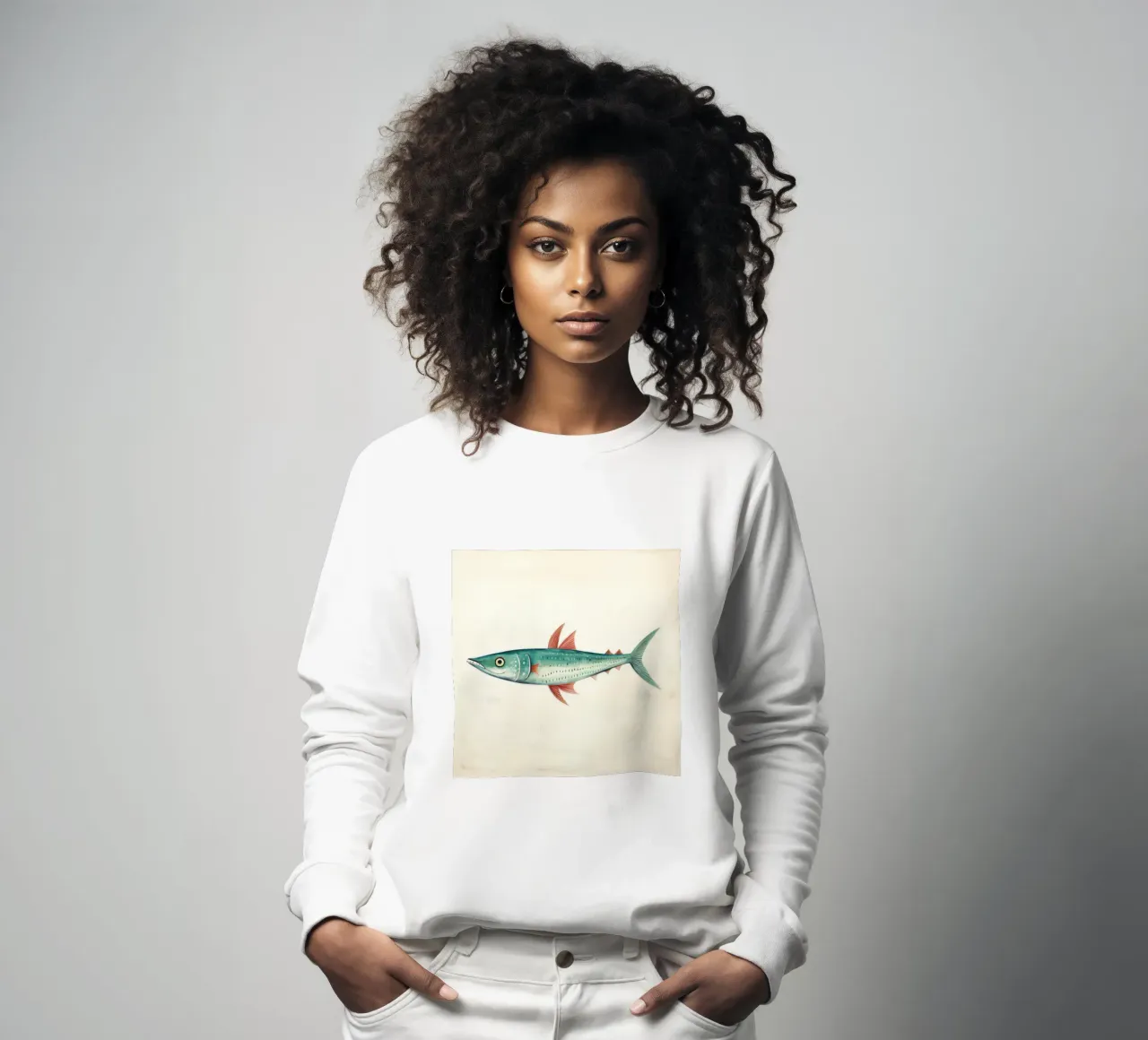 Minimum Mackerel 1 sweatshirt by Minimal Animal Art