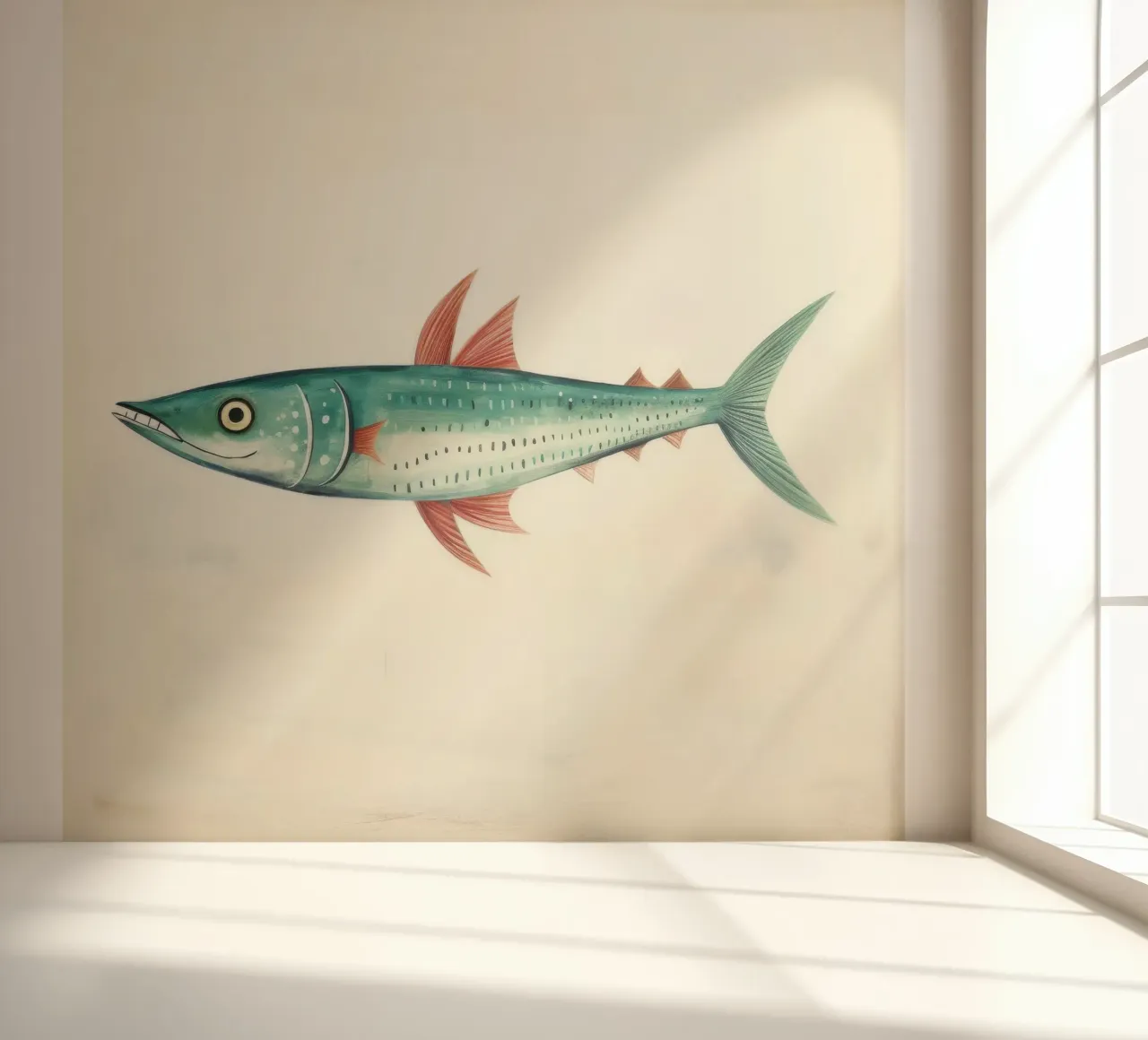 Minimaal makreel fotobehang van Minimal Animal Art