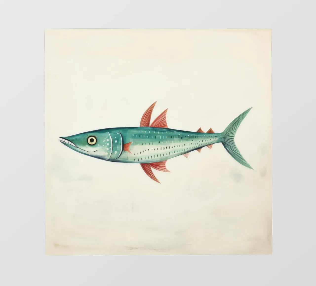 Minimaal makreel fotobehang van Minimal Animal Art